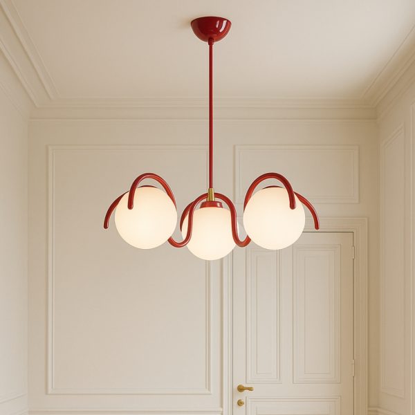 Crimson globe Chandelier