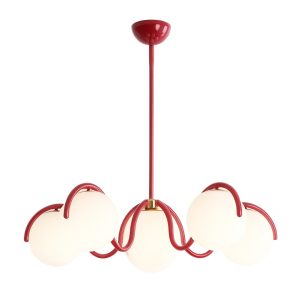 Crimson globe Chandelier