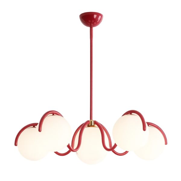 Crimson globe Chandelier