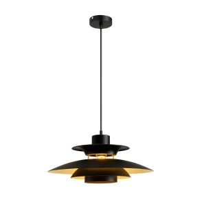 Modern Black Tiered Pendant Chandelier