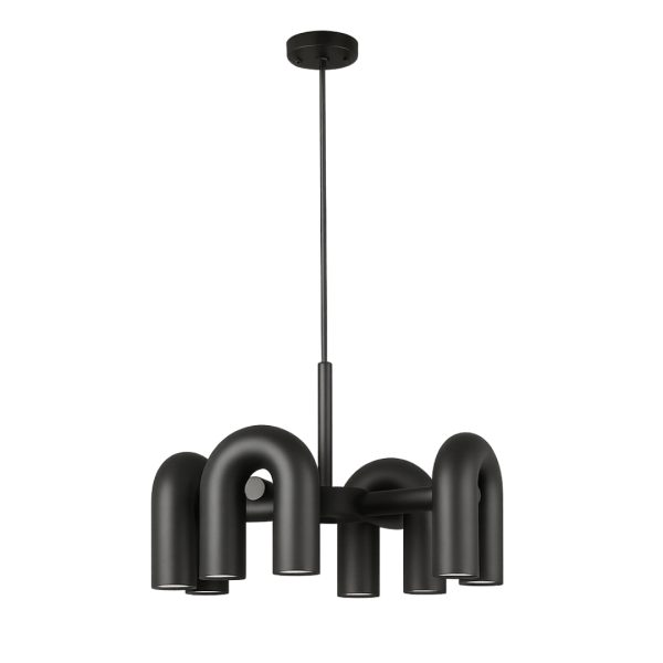 Contemporary Black U-Tube Chandelier