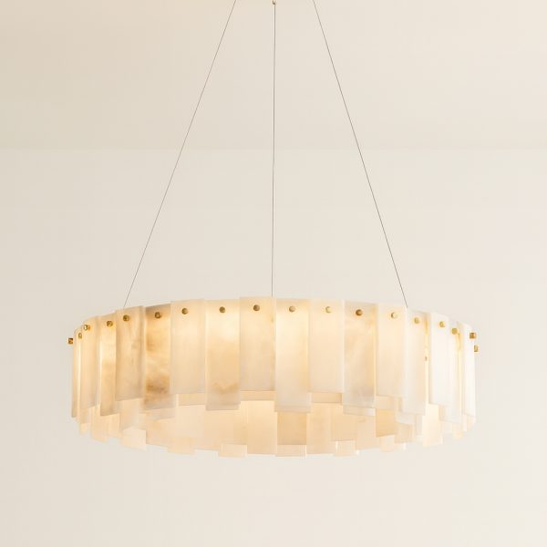 Luxurious Alabaster Panel Chandelier