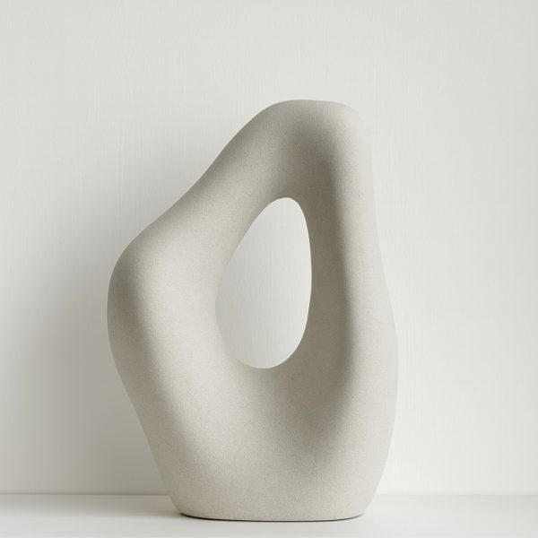Sculptural White Ceramic Vase