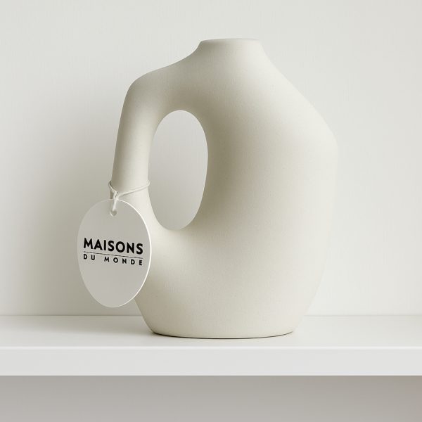 Sculptural White Ceramic Vase