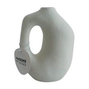 Sculptural White Ceramic Vase