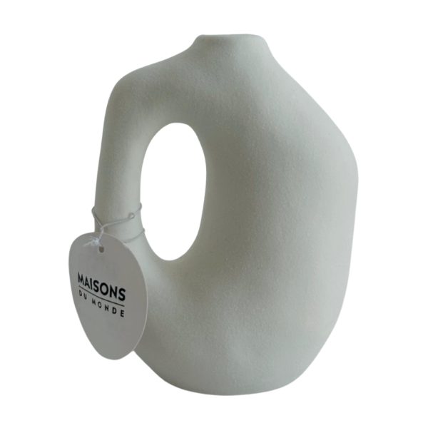 Sculptural White Ceramic Vase