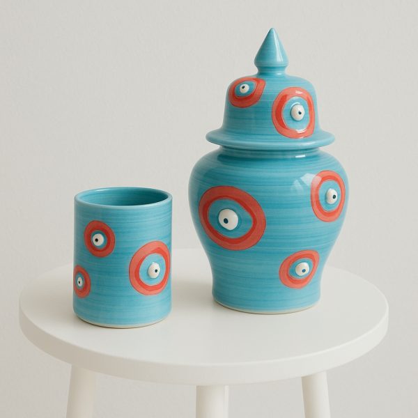 Abstract Blue & Red Ceramic Mug