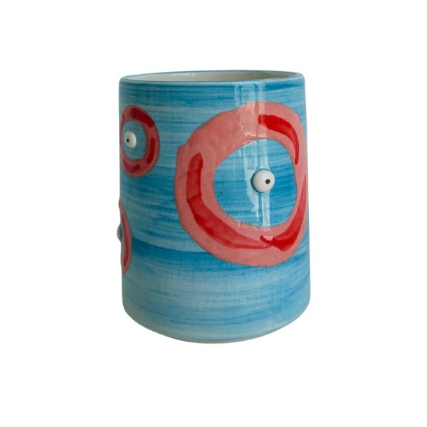 Abstract Blue & Red Ceramic Mug