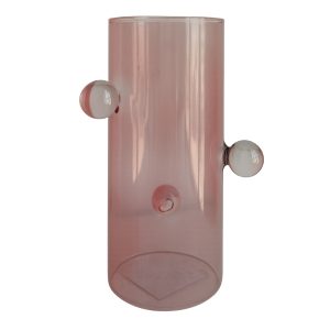 Pink Bubble Handle Glass