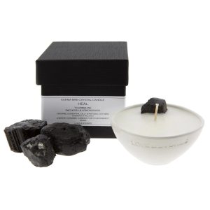 Heal - Black Tourmaline Crystal Infused Scented Mini Candle