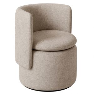 Taupe Swivel Barrel Chair