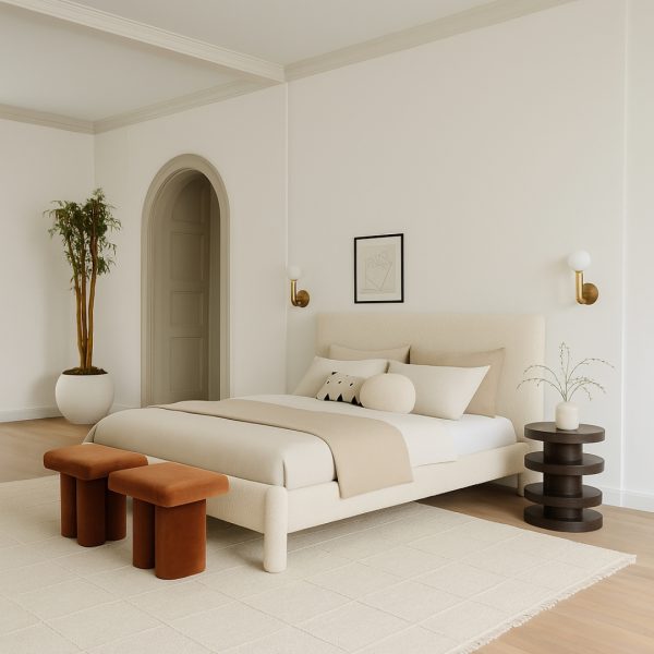 Modern Cylinder-Leg Ottoman