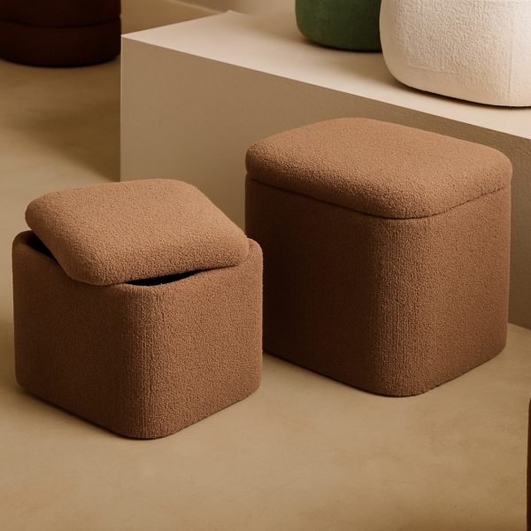 Textured Storage Ottoman