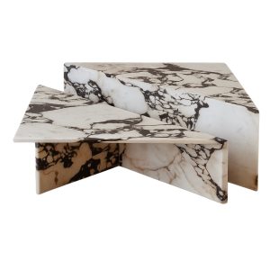 Nero Bianco Marble Coffee Table Set