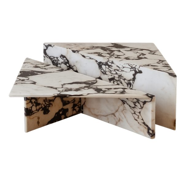 Nero Bianco Marble Coffee Table Set