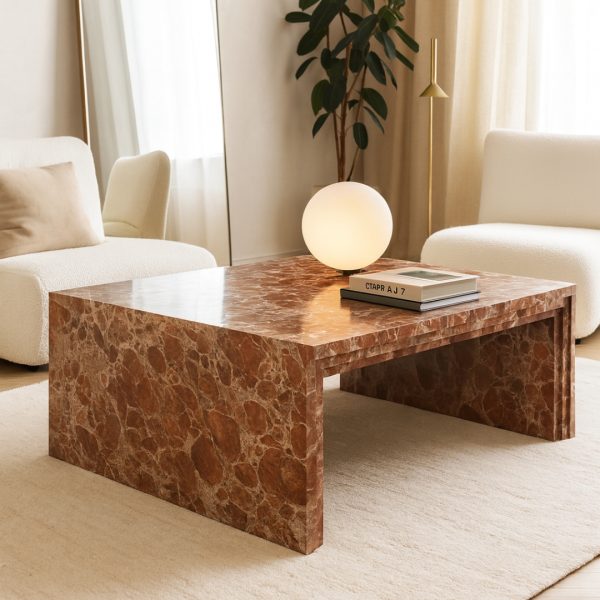 Aurelia Red Marble Coffee Table