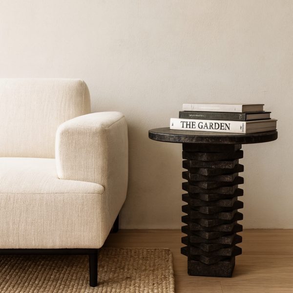Obsidian Stacked Stone Table