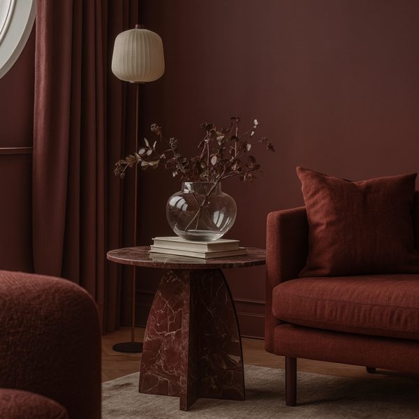 Rosso Marble Side Table