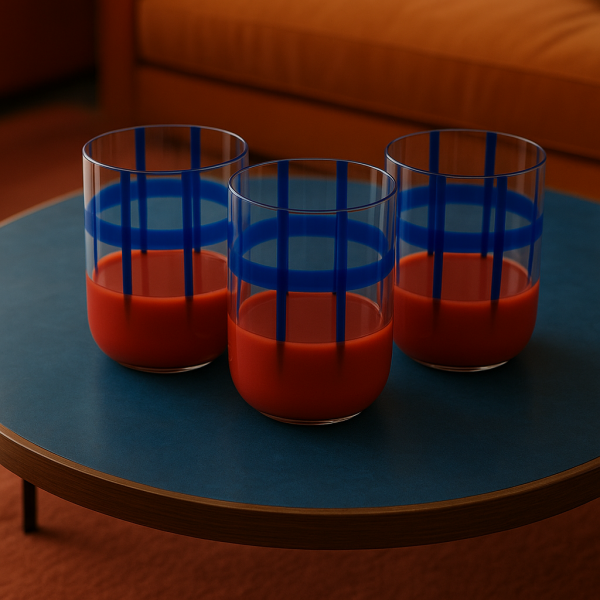 Tumbler blue-red glass