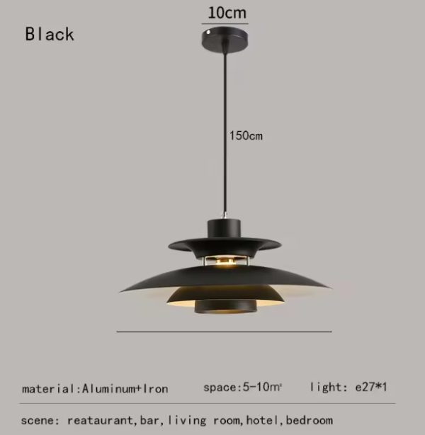 Modern Black Tiered Pendant Chandelier