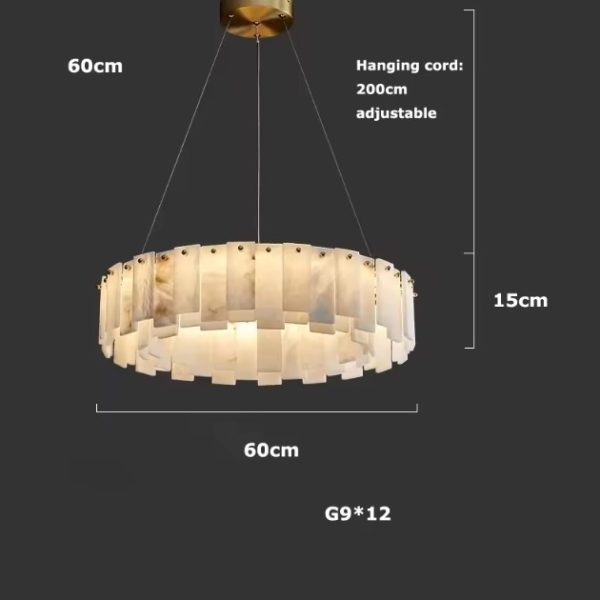 Luxurious Alabaster Panel Chandelier