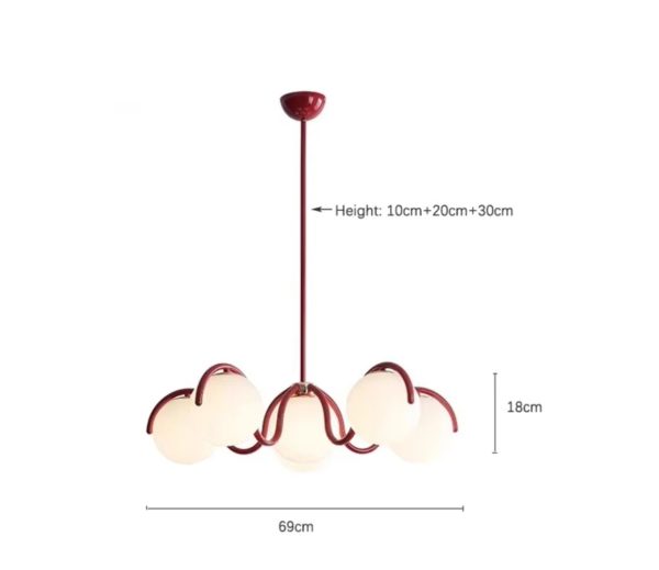 Crimson globe Chandelier